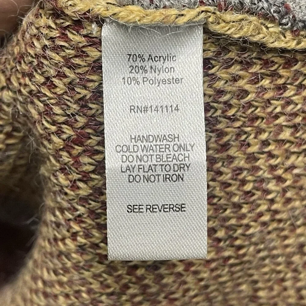 Yaira Open Knit Cardigan Sweater Colorblock Pattern Long L - Picture 5 of 9